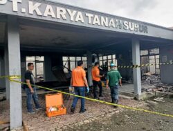 Polres Aceh Barat Lakukan Olah TKP Kebakaran Kantor PT Karya Tanah Subur