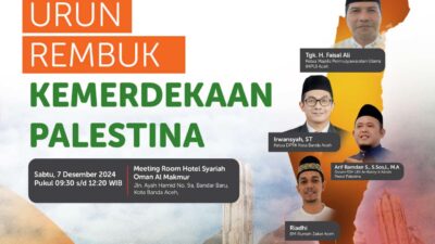 Rumah Zakat Aceh akan Gelar Urun Rembuk bagi Kemerdekaan Palestina