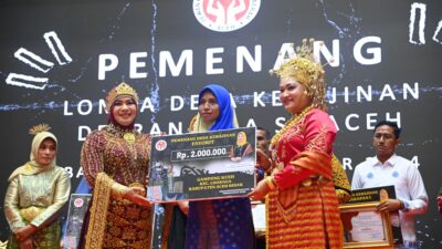 Gampong Kueh Lhoknga Aceh Besar Juara Favorit Lomba Desa Kerajinan Dekranasda 2024