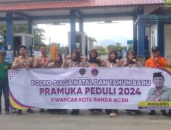 20 Anggota Pramuka Bantu Kelancaran Perjalanan Tamu Libur Nataru di Pelabuhan Ulee Lheue
