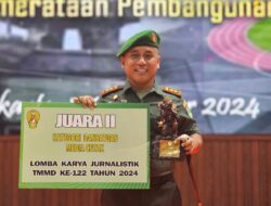 Bangga! Dandim Simeulue Juara di Lomba Karya Jurnalistik TMMD Ke-122