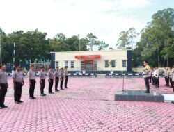 Kapolres Aceh Besar Pimpin Upacara Korp Raport Kenaikan Pangkat 55 Personel