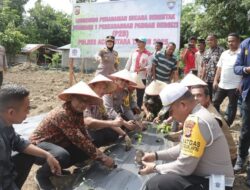 Kapolres Aceh Utara Luncurkan Program Penanaman Serentak P2B di Gampong Alue Ie Mirah