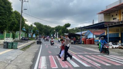 Satlantas Polres Sabang Tingkatkan Keselamatan Lewat Strong Point Pagi