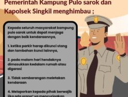 Cegah Pencurian, Kapolsek Singkil dan Kades Pulo Sarok Himbau Warga untuk Safety Ranmornya