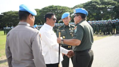 Plt Sekda Alhudri Hadiri Upacara Pemberangkatan Satgas Yonmek TNI Konga Misi Perdamaian ke Lebanon