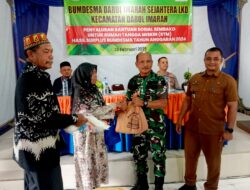 Dukung Kesejahteraan Warga, Danramil 11/Darul Imarah Hadiri Penyaluran Bantuan Sosial