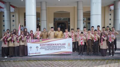 Bupati Nagan Raya Lepas Kontingen Pramuka untuk Mengikuti MTR XXIV di Aceh Barat