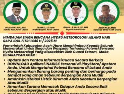 Jelang Idul Fitri 1446 H, BPBD Aceh Utara Siaga Cuaca Ekstrim Berpotensi Bencana Hidrometeorologi