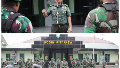 Jelang Pengamanan Idul Fitri 1446 H, Ws. Dandim 0101/KBA Pimpin Apel Kesiapan Personel