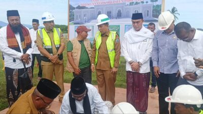 Bupati Pidie Jaya Lakukan Peletakan Batu Pertama Pembangunan Gedung Arena Utama MTQ Provinsi