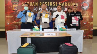 Dalam Lima Hari, Polresta Banda Aceh dan Avsec Gagalkan Penyelundupan 5 Kg Sabu di Bandara SIM