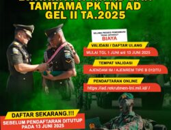 Segera Daftar! Pendaftaran Bintara dan Tamtama Prajurit Karier TNI AD Masih Dibuka Hingga 13 Juni 2025