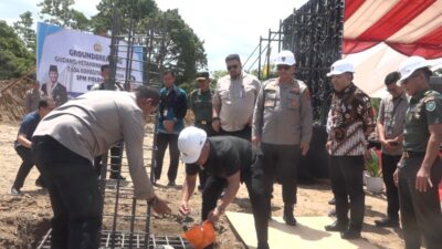 Bupati Aceh Besar Turut Letakkan Batu Pertama Pembangunan Gudang Ketahanan Pangan Polri
