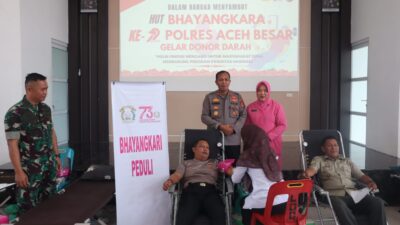 Meriahkan HUT Bhayangkara Ke-79, Polres Aceh Besar Gelar Donor Darah
