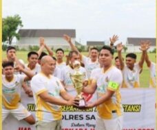 Polres Sabang Juara Turnamen Sepak Bola Antar Instansi Meriahkan Hari Bhayangkara ke-79