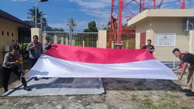 Meriahkan HUT ke-80 RI, Polres Sabang Kibarkan Bendera Merah Putih di Tower Polri