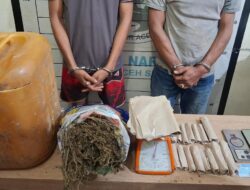 Polres Aceh Selatan Amankan Dua Tersangka Pengedar Narkotika Jenis Ganja