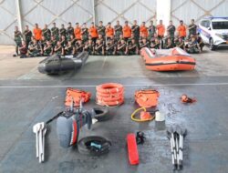 Lanud Maimun Saleh Kolaborasi Pos SAR Gelar Latihan Water Rescue