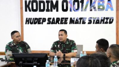 Penguatan Fungsi Teritorial, Kodim 0101/KBA Terima Kunker Tim Wasev Sterad