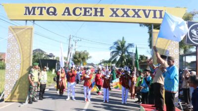 Pawai Taaruf MTQ XXXVII Aceh di Pidie Jaya Berlangsung Meriah