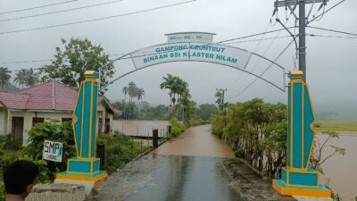 Hujan Deras, Banjir Luapan Landa Gampong Geunteut Lhoong