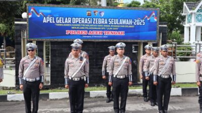 Polres Aceh Tengah Gelar Apel Pasukan Operasi Zebra Seulawah 2025