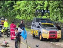 Arus Lalu Lintas Tapaktuan-Medan Lumpuh Total, Polres Aceh Selatan Tangani Longsor di Gunung Batu Itam