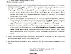 Malam Grand Final Pemilihan Agam Inong Aceh 2025 Ditunda