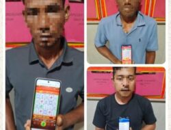 Sat Reskrim Polres Nagan Raya Amankan Tiga Terduga Pelaku Judi Online Jenis Slot di Warung Kopi