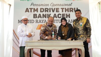 Bank Aceh Resmikan ATM Drive Thru di Kawasan Strategis Taman Kota Banda Aceh