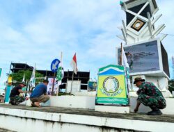 Kodim 0101/Kota Banda Aceh Gelar Aksi Karya Bakti TNI Bersihkan Bundaran Lambaro
