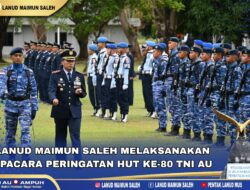 Lanud Maimun Saleh Laksanakan Upacara Peringatan HUT ke-80 TNI AU