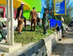 Perindah Pintu Masuk Kota, Kodim 0101/Kota Banda Aceh Gelar Karya Bakti di Jalan Lintas Nasional