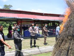 Komitmen Berantas Narkoba, Kapolres Aceh Besar Pimpin Pemusnahan Barang Bukti Narkotika