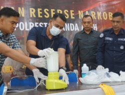 Polresta Banda Aceh Musnahkan Barang Bukti 1,92 Kilogram Narkotika Jenis Sabu