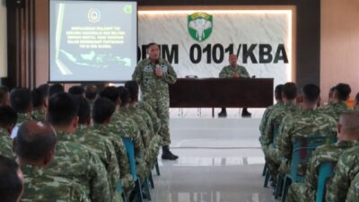 Dandim 0101/KBA Tegaskan Prajurit Harus Kuat Mental, Disiplin dan Teladan di Tengah Masyarakat