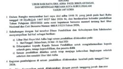 Sambut Iduladha 1447 H, Disdikbud Kota Subulussalam Liburkan Sekolah Satu Pekan