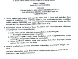 Sambut Iduladha 1447 H, Disdikbud Kota Subulussalam Liburkan Sekolah Satu Pekan