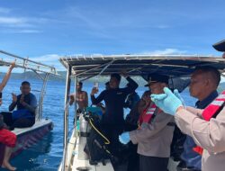 Kapolres Sabang Bersama Masyarakat Bersihkan Jaring Pukat di Perairan Wisata Iboih