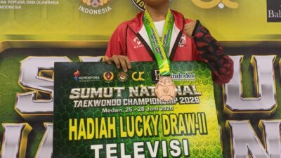 Putra Aceh Alif Ramadhan Raih Medali Perunggu di Sumut National Taekwondo Championship 2026