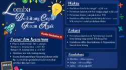 Forum Anak Kota Sabang Buka Pendaftaran Lomba Berhitung Cepat Hari Anak Nasional 2026
