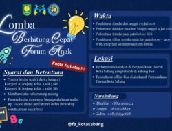 Forum Anak Kota Sabang Buka Pendaftaran Lomba Berhitung Cepat Hari Anak Nasional 2026