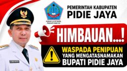 Waspada! Penipuan Catut Nama Bupati Pidie Jaya untuk Meminta Uang