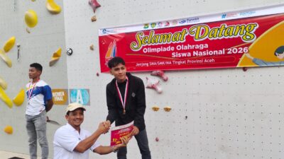 Atlet Panjat Tebing SMKN 1 Al Mubarkeya Wakili Aceh ke O2SN Tingkat Nasional 2026