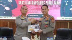 Kapolres Pidie Jaya Diserahterimakan Dari AKBP Ahmad Faisal Pasaribu Kepada AKBP Tendri Wardi