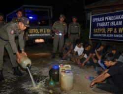 Razia Satpol di Gunung Meriah, Satpol PP-WH Tertibkan Pemuda Pesta Tuak