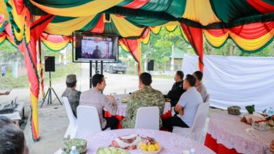 Wabup Aceh Besar Ikuti Vidcon Launching 2.500 Jembatan Garuda dan 3.000 Titik Air Bersih