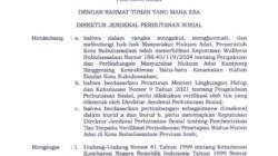 Ditjen Perhutanan Sosial Bentuk Tim Terpadu Verifikasi Penetapan Status Hutan Adat Singgersing