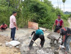 Polisi di Pidie Jaya Gelar Bakti Sosial, Bangun Gorong-Gorong untuk Warga Gampong Teungkluet